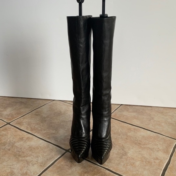 Prada Leather Knee High Platform Boots - Picture 8 of 16